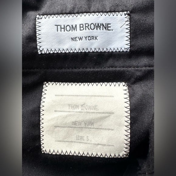$1700 Thom Browne Backstrap Chalk Stripe Pants Gray Super 120’s Flannel Cropped - Picture 6 of 8